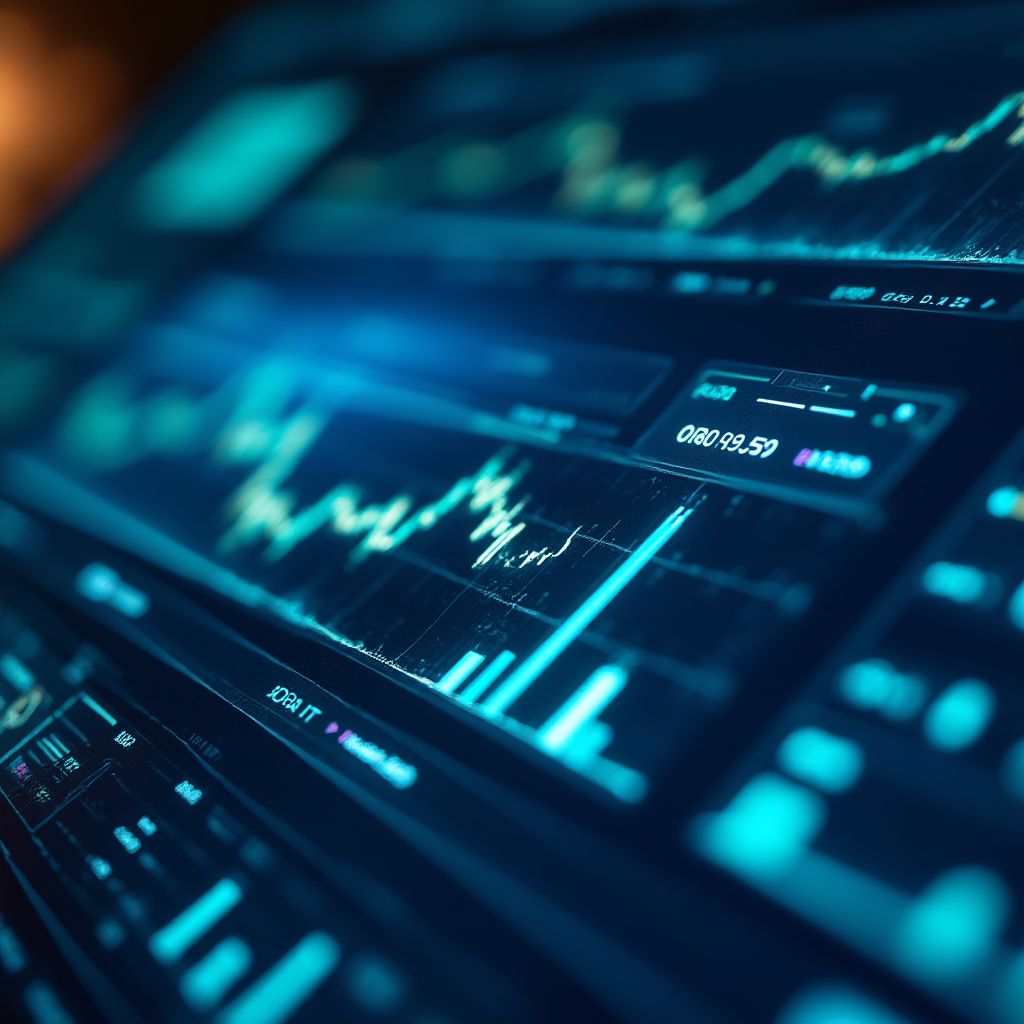 Finansal verileri gösteren holografik arayüz